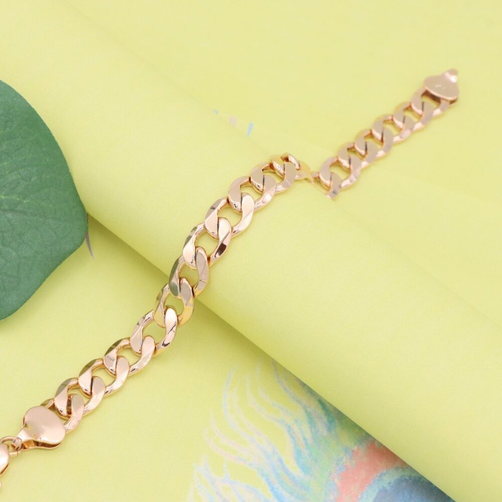 "Chunky Rose Gold Link Chain Bracelet in High Quality Brass, XPBL1154 - Picture 3 of 12